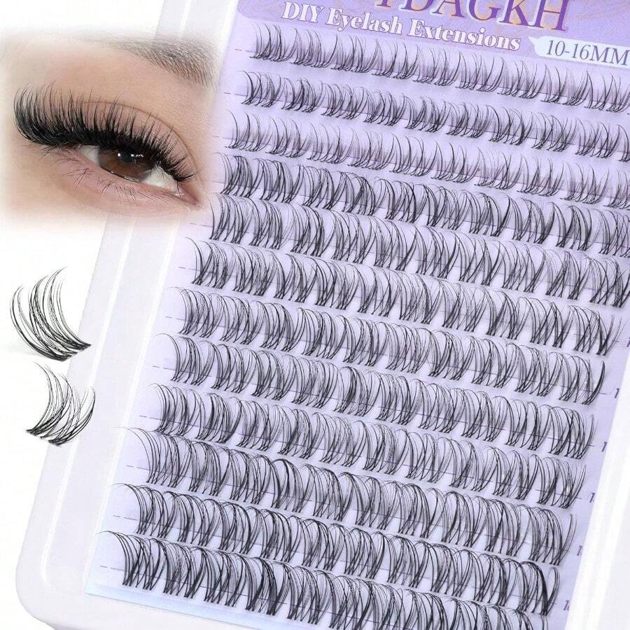 Anime Lash Clusters With Spikes Manga Eyelash Clusters Band Spiky Clusters Eyelash Extensions Natural Cluster Lashes Wispy 10 - 16mm Lash Extension Band Individual Lashes 120Pcs - Ban nhạc vô hình - Xem 1
