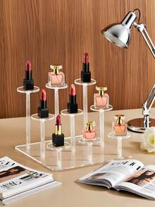 Suport de depozitare/afișaj acrilic. Articole decorative excelente pentru casă. Poate fi așezat pe birou în dormitor/bucătărie/sufragerie/baie. Poate expune articole precum parfumuri, bijuterii, ceasuri, jucării și păpuși. Cadouri de Crăciun.