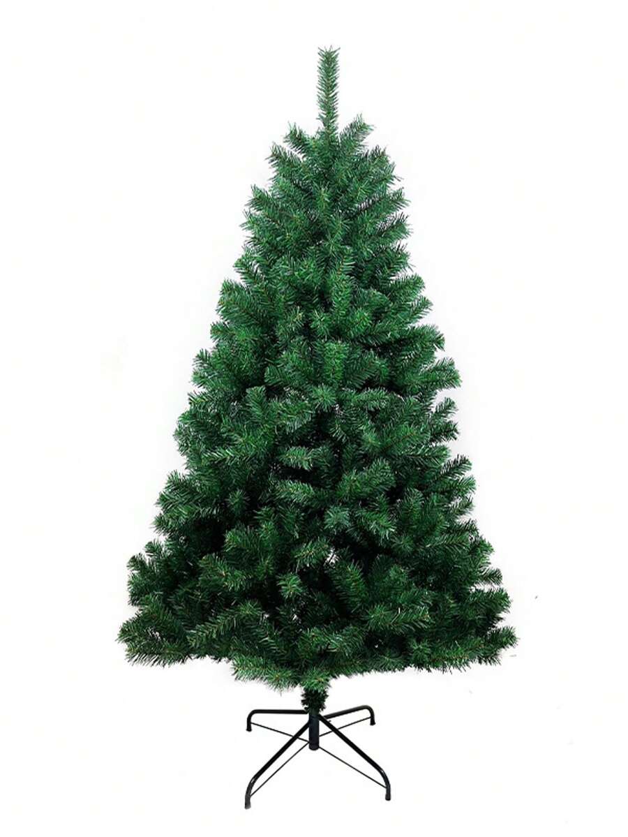 Árbol de Navidad plegable de PVC, decoración navideña densa para el hogar, adecuado para escenas del hogar, almacenable - Verde - Ver 1