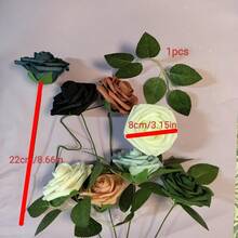 8 Color Options - Each Box Contains 25 Realistic Roses, With 5 Different Flower Shapes For A Single Color, A Bendable Stem, And 8 Leaves. Suitable For Occasions Such As Birthdays, Weddings, Valentine's Day, Christmas Parties, Etc., Adding Precious Commemorative Choices To Your Celebrations - 五色胡桃 - 查看 4
