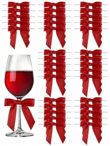 100/50/20/1 Stück rote Schleife aus Satinband, vorgefertigt, geeignet für Familienfeiern, Partys, Hochzeiten, Babypartys, Tischdeckendekoration, DIY-Basteleien, Geschenkverpackung, Geburtstagspräsente, Champagnerflaschen, Weingläser, Partydekorationen, Valentinstag, Feiertagspartys, Valentinstag-Heimdekoration, Feiertagstischdekorationen, Valentinstag-Partyfavors