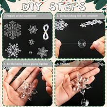 Ornement suspendu en flocon de neige transparent fait main, décorations de Noël en acrylique en forme de flocon de neige, ornements suspendus en cristal de flocon de neige faits à la main, convient pour le sapin de Noël, les mariages, les fêtes de Noël d'hiver