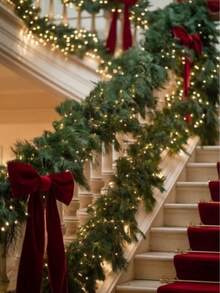 1pc Artificial Pine Garland, Plastic Pine Garland, Suitable For Indoor Stair Hanging Decoration, Tabletop Center Decoration, Christmas & Winter Decor (It Is Recommended To Purchase Multiple Batches To Achieve The First Picture Effect)