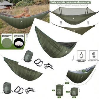 GEERTOP Ultralight Hammock Underquilt For Camping Full Length Camp Hammock Underquilts Warm 34 Seasons Essential Outdoor Survival Gear For Hiking Backpacking Travel
