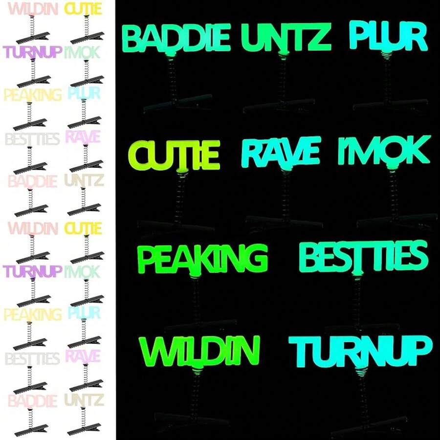 30 Pcs Glow Hair Clips Rave Hair Clips Women Music Festival Holiday Party Supplies (Duck)Valentine's Day NPVH - 字 - 查看 1