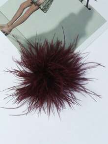 15cm Broche de solapa de pluma de avestruz falsa de alta calidad y estilo retro clásico, accesorio de moda versátil para regalo. Broche de pluma de avestruz vintage europeo y americano, broche decorativo unisex para vestidos, fiestas, manualidades y accesorios para el cabello - flor - Ver 21