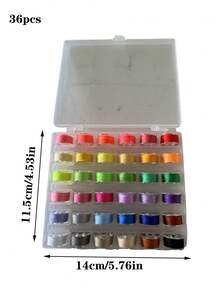 25pcs Sewing Thread Set With 1 Transparent Storage Box, Suitable For Clothing Repair, Jewelry Making, Leather Sewing, Assorted Colors To Meet Various Needs - Multicolor - View 9