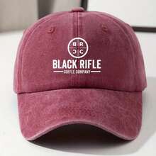 1pc Black Rifle Coffee Company Baseball Cap, Adjustable Lightweight Hip Hop Trucker Hat, Casual Fashion Outdoor Travel Fishing Cap With Curved Brim And Logo, Machine Washable - 赤紅 - 查看 5