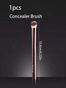 1支中号新月形遮瑕刷，无缝金属手柄，椭圆形刷头，柔软聚酯纤维刷毛，低致敏性，无痕遮瑕，适合所有肤质，带金属手柄，可用作粉底刷、遮瑕刷、腮红刷、修容刷、古铜粉刷、散粉刷等。 - 巧克力棕 - 查看 7