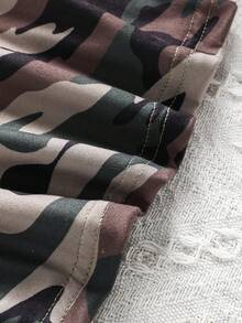 4-7 Years Girls Autumn/Winter Knitted Soft Sweatshirt & Camouflage Print Bodycon Dress 2pcs Set