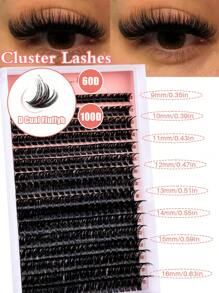 Cílios postiços de vison 100D, cluster de cílios, 0,07 mm, curvatura D, 9-16 mm, mix de cílios naturais, extensão, faixa russa 3D, volume, cluster de cílios individuais, ferramentas de maquiagem (60D, 80D, cluster individual de cílios), clusters de cílios, clusters de cílios, cílios individuais, cílios, cílios postiços