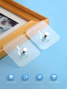 20/15/10/2pcs No Drill Double-Sided Removable Wall Hooks For Frames And Art, Waterproof Adhesive Mounting Strips
