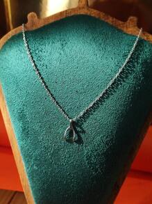 1 件时尚不锈钢银色幸运许愿骨吊坠项链，感恩节礼物，情侣和家人的礼物 - 許願骨 - 查看 9