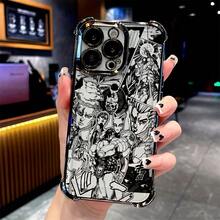 Funda de Teléfono de Anime Popular  para Niños, Adecuada para iPhone 16, 15, 14, 13, 12, 11 Pro Max, X, XR, XS Max, 8, 7 Plus - Cubierta Trasera Transparente Suave a Prueba de Golpes - Negro - Ver 6