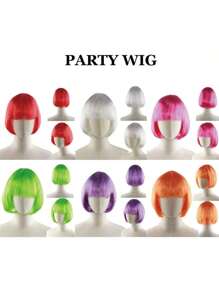 活力短款波波头假发，大胆前卫的彩色短发假发，时尚派对发型，适合女性，适合所有季节，非常适合万圣节派对、角色扮演、度假、生日、音乐节、派对聚会和日常时尚