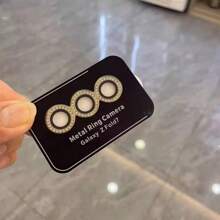 1套超级保护9D银钻石镜头保护膜带环盖，防刮钢化玻璃相机保护，相机保护，耐磨，不易脱落钻石，高清晰度和透明度防水防震防摔防摔防指纹全覆盖 - 銀色 - 查看 11