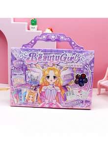 1pc Kids Handheld Magical Girl Sticker Set, DIY For Girls, Decorative Stickers Including Nail Stickers, Dress Up Stickers, Manicure & Outfit Stickers, No-Cut Stickers, Cute Character Stickers, Everyday Fashion Stickers For Girls