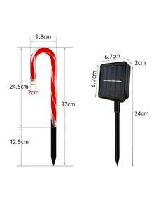 1 Solar Christmas Candy Stick Light. This Is An Outdoor Waterproof Solar-Powered LED Christmas Candy Stick Decorative Light With 8 Lighting Modes. It Is Suitable For Christmas Tree Decoration, Christmas Scene Gardens, Corridors, Patios, Backyards, Lawns, Courtyards, Fences, Sidewalks, Steps, And Decorations In Outdoor Environments. - Candy Cane - View 13