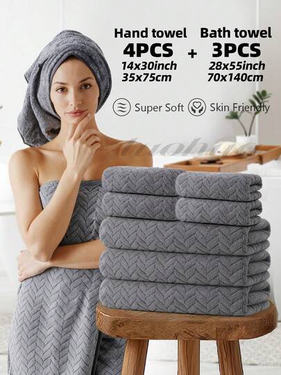 4pcs European Floral Towel Set - 4 Washcloths/4 Hand Towels/4 Bath Towels - Made Of Coral Fleece Material - High-End Texture - Skin-Friendly & Soft - Strong Water Absorption, Excellent Drying Effect - Suitable For Hotels, Spas, Outdoor, Pools, Etc. - All Season - Simple & Practical Bathroom Towel Set, Great For Halloween Gifts Or Autumn/Halloween Decor Shower Towels For Beauty Salon, Hotel Sports,Home Essentials, Towel, Skin Care
