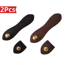 2/6/8Pcs Adjustable Snap Purse Locks - Faux Leather Sew-On Closures With Assorted Color Buttons For Handbags & Clutches