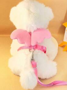 1pc Dog Leash Pet Harness With Wing Design Chest And Back Straps Pet Supplies - Pink - View 9