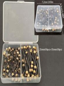 50pcs/100pcs Box Black Photo Frame Copper Nails, Steel Nails, Gold Iron Nails, Wood Wall Nails Set