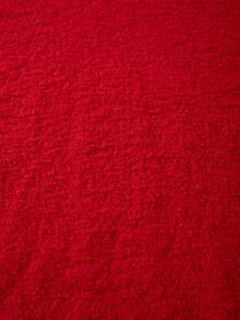 Unisex Fluffy Casual Loose Fit Crew Neck Textured Solid Color Pullover Sweater, Versatile Long Sleeve Knit Top For Autumn/Winter - 紅色 - 查看 5