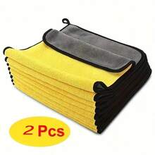 2/5 Paquet de lingettes de nettoyage pour voiture en microfibre et polaire de corail - Ultra-douces, séchage rapide, réutilisables, conviennent pour le détail automobile, l'entretien marin, les plans de travail de cuisine, les surfaces de salle de bain, les soins des animaux de compagnie et le nettoyage des fenêtres | Chiffon de nettoyage polyvalent - Multicolore - Voir 3