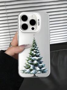 1 carcasă de telefon cu model de fundal de brad de Crăciun, potrivită ca și cadou pentru iubit, prieten, cel mai bun prieten, familie, frate, coleg, soră/soră, cuplu, coleg de clasă, profesor, cadou de ziua de naștere sau de sărbători, carcasă albă mată, moale, cu protecție completă, anti-praf, impermeabilă, compatibilă cu 13/16/15/14/13/12/11/Pro/ProMax/X/XR/XS/XSMAX/7/8/PLUS.