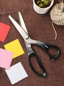 1 件抛光/亮面剪刀、1 件不锈钢蕾丝剪刀、三角形/波浪形/月牙形齿形、DIY 缝纫面料服装手工艺面料蕾丝剪刀、蕾丝剪、图案面料锯齿剪刀、三角齿剪刀、办公工具手工艺面料剪刀