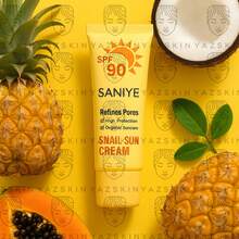 Crema Solar SANIYE con Baba de Caracol – SPF 90-Protege, hidrata y perfecciona tu piel con esta crema solar todo-en-uno. Textura ligera y alto poder regenerativo. - Beis - Ver 5
