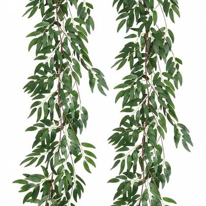 1/3 件人造藤蔓花环仿藤绿叶花环装饰假植物绿植适用于餐桌中心装饰家居房间墙壁婚礼拱门装饰