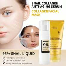 Máscara de Limpeza Suave com Colágeno e Extrato de Açafrão + Essência de Caracol, Hidratante, Nutritiva, Cuidados para Pele Macia