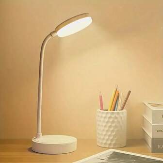 1pc Goose Neck Design 360° Adjustable Arm USB Lamp | USB Lamp | USB Powered | 3-Color (White/Neutral/Warm) Dimmable (Long Press To Adjust Brightness) | Can Be Used As Phone Holder | LED Eye-Care Study Office Desk Lamp | Home Lighting Desk Lamp | Nightlight | Atmosphere Decor Lamp | Reading Lamp | Bedside Lamp | Suitable For Office, Student Dorm, Study, Desk, Living Room, Bedroom, Cabinet, Bedside | Perfect Gift For Christmas, Valentine's Day, Easter, Halloween, Back To School