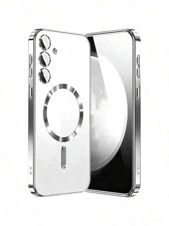 Deluxe Wireless Charging Magnetic Case With Lens Protection Plating Clear Shockproof Transparent TPU Case Compatible With Samsung Galaxy Galaxy S25 S25Edge S25Plus S25Ultra S24 S24Ultra S24Plus S24FE S23FE S23Ultra S23Plus S22Ultra S20FE S21FE S21Ultra/A16 A26 A36 A56 A15 A25 A35 A55 A14 A34 A54 /Note10 Note10Plus Note20 Note20Ultra Case Waterproof Anti-Fall Scratch Resistant
