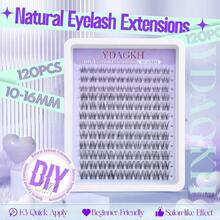 Anime Lash Clusters With Spikes Manga Eyelash Clusters Band Spiky Clusters Eyelash Extensions Natural Cluster Lashes Wispy 10 - 16mm Lash Extension Band Individual Lashes 120Pcs - Ban nhạc vô hình - Xem 3