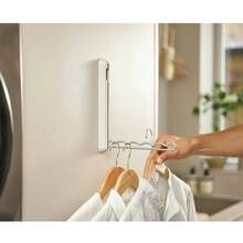 Stendibiancheria pieghevole - Stendibiancheria richiudibile per asciugare i vestiti - Essiccatore portatile per indumenti - Appendiabiti pieghevole salvaspazio - Gancio pieghevole versatile con asta estensibile, ideale per bagno, camera da letto, dormitorio, cantiere