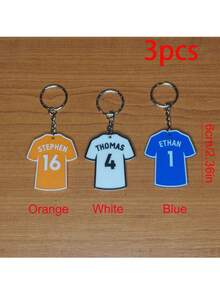Personalised Football, Soccer Shirt Name And Number Keyring, Keychain - Choose Name, Number And Colour, Fantastic Gift For Friends And Family, Sport Keychain, Gift For Sport, Gifts For Her/Him, Birthday Gift For Girlfriend/ Boyfriend, Dawg, Engraved, Sequines, Stainless, Vintage, Casual, Unisex, Hipster, Old Money, Stylish, Custom, Personalized, Unique, Customized, For Classroom, For Teacher Gifts, For Boys And Girls, For Teenagers, High School Senior High School Students, College Students, University Students, Delicate Romance, Winter Grace - 6cm Jersey Keychain - View 10