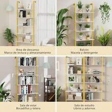 Cuezal Estantería de 5 Niveles con Estante Abierto para Almacenamiento, Librero Organizador Minimalista de Madera, Librero Blanco de 5 Niveles, Estantes de Cocina Dormitorio, Sala (ármol Blanco) - 1 - Ver 6