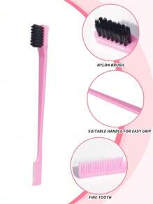 1/3/5/7/8pcs Hair Styling Tool Set, 200ml Spray Bottle, Detangling Brush, Volumizing Brush, Tail Comb, Edge Brush, Braiding Tools, Elastic Hair Tie Pliers, Disposable Hair Tie Remover, Curling Hair Tie Remover - Pink - View 9