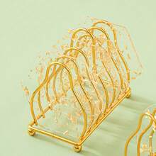 Acrylic Heat-Resistant Coasters With Gold Foil, Waterproof Tea Cup Mat, Resin Table Pad, Nordic Style Creative Design