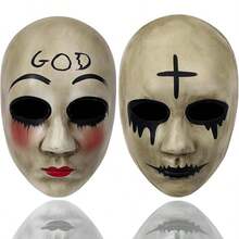 1PC Scary Purge Mask For Halloween: Realistic Full Face Killer Cosplay For Adult Masquerade Party For 18-48 Year Olds