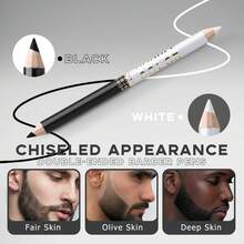 050White Barber Pencil For Lineup Magic Hairline Beard Guide Shaping Pencils Barber Chalk For Design Hairline Razor Trace Barber Pencils Set With Sharpener Ruler Brush For Men-1 - Black White - View 3