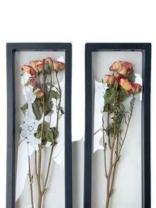 1pc Modern Simple Dried Flower Photo Frame (Plastics)Dried Flower 3D Photo Frames DIY Display Stand Decorative Floating Photo Frame(Not Glass)