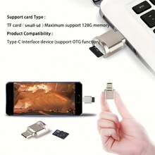 huaxunyuan Compact Mini USB-C Memory Card Reader With OTG Function, Stylish Metal Finish, Key Ring Accessory, Compatible With Laptops, Tablets, Smartphones – Perfect Phone & Camera Accessories, Travel Essentials, Portable Card Reader For Digital Cameras - Multicolor - View 6