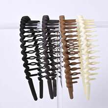 1pcs New Style Anti-Slip Teeth Hairband For Women, Washing Face Curved Headband, Hairpin, Headwear Accessories Casual Tiaras Accessories