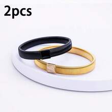1pc/2pcs/4pcs Metal Spring Stretch Bracelet, Shirt Sleeve Holder, Clothing Decor Strap, Unisex - Gold/Silver/Black Back To School - Multicolor - View 23