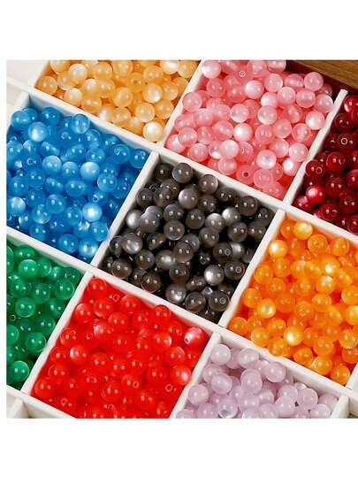 50/30pcs 8/12mm Galaxy Glitter Round Resin Beads, Loose/DIY Craft Jewelry Making