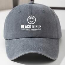 1pc Black Rifle Coffee Company Baseball Cap, Adjustable Lightweight Hip Hop Trucker Hat, Casual Fashion Outdoor Travel Fishing Cap With Curved Brim And Logo, Machine Washable - Light Grey - View 5