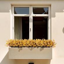 10pcs Fall Flowers Artificial For Decoration, Artificial Fall Mums Flowers For Outdoors, Fake Flowers Daisy Eucalyptus Realistic  For Garden Patio Porch Home Decor